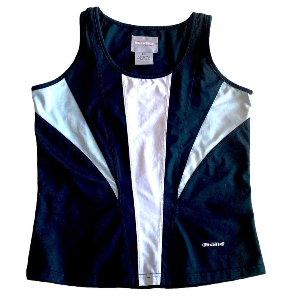 Bolle’ black grey white tennis workout tank top XS